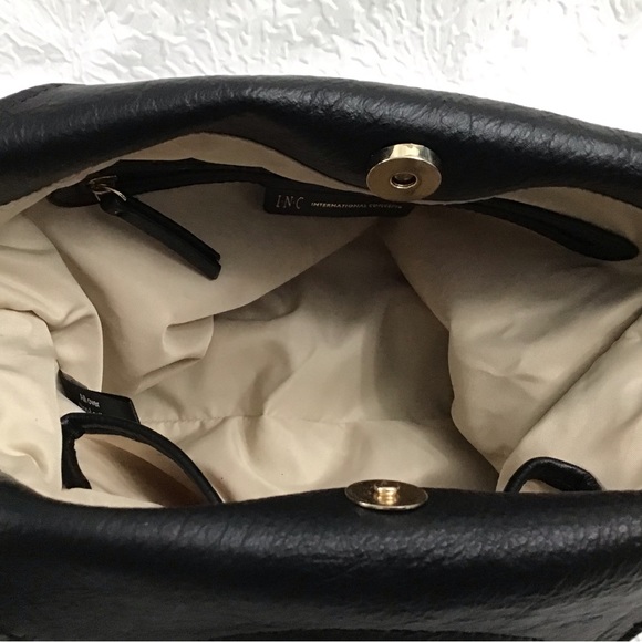 INC Dual Ring Handle Purse Clutch Faux Leather - Picture 13 of 15